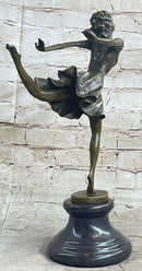 Female Dancer Skater Bronze Sculpture Degas 15" x 9.5"