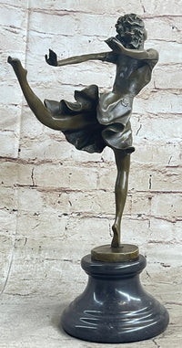 Female Dancer Skater Bronze Sculpture Degas 15" x 9.5"