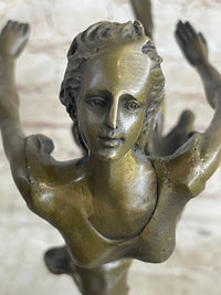 Female Dancer Skater Bronze Sculpture Degas 15" x 9.5"