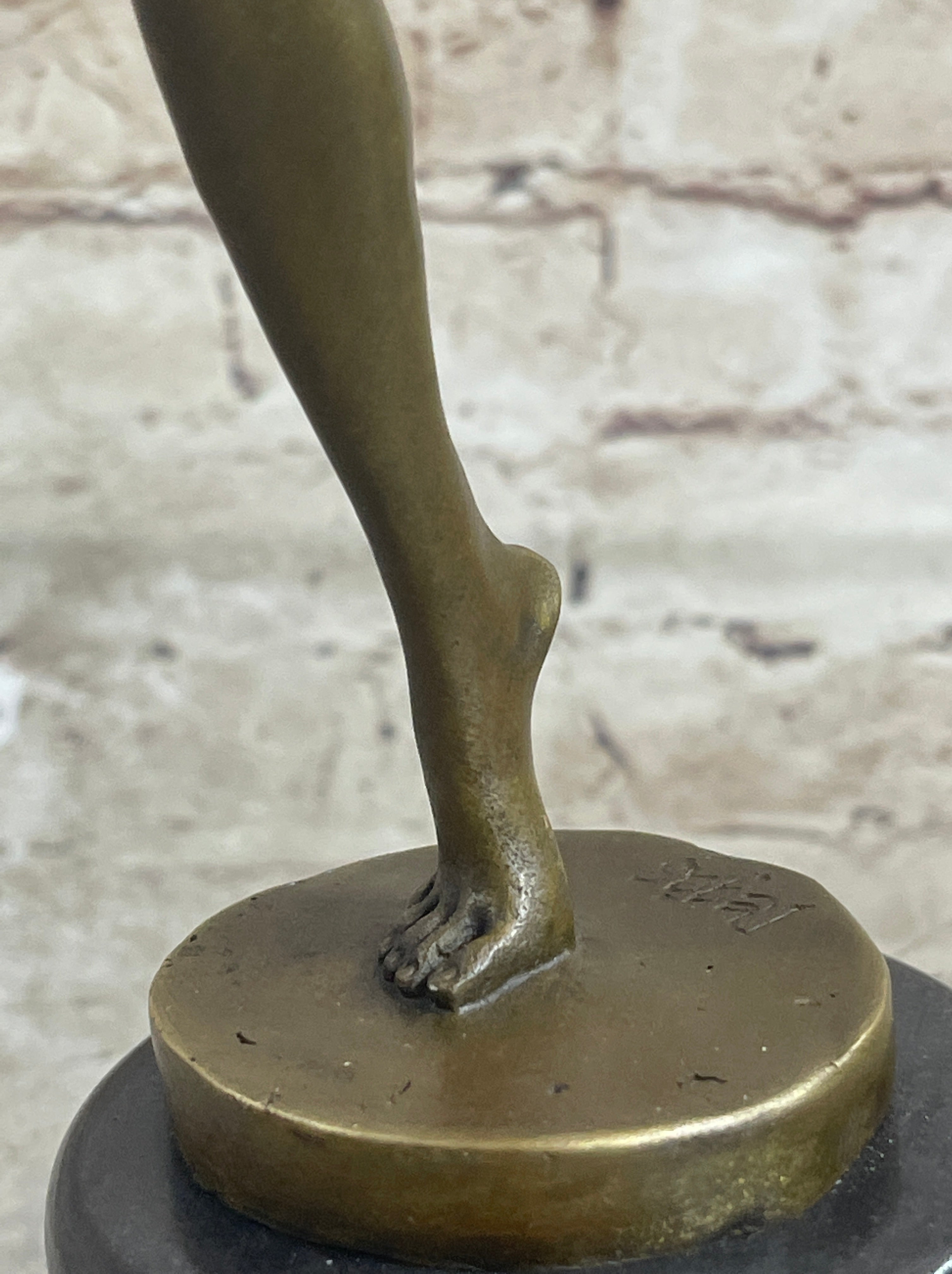 Female Dancer Skater Bronze Sculpture Degas 15" x 9.5"