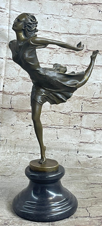 Female Dancer Skater Bronze Sculpture Degas 15" x 9.5"