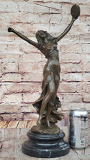Art Deco French Marble Dancer Bronze Artwork Large