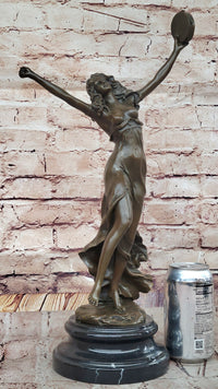 Art Deco French Marble Dancer Bronze Artwork Large