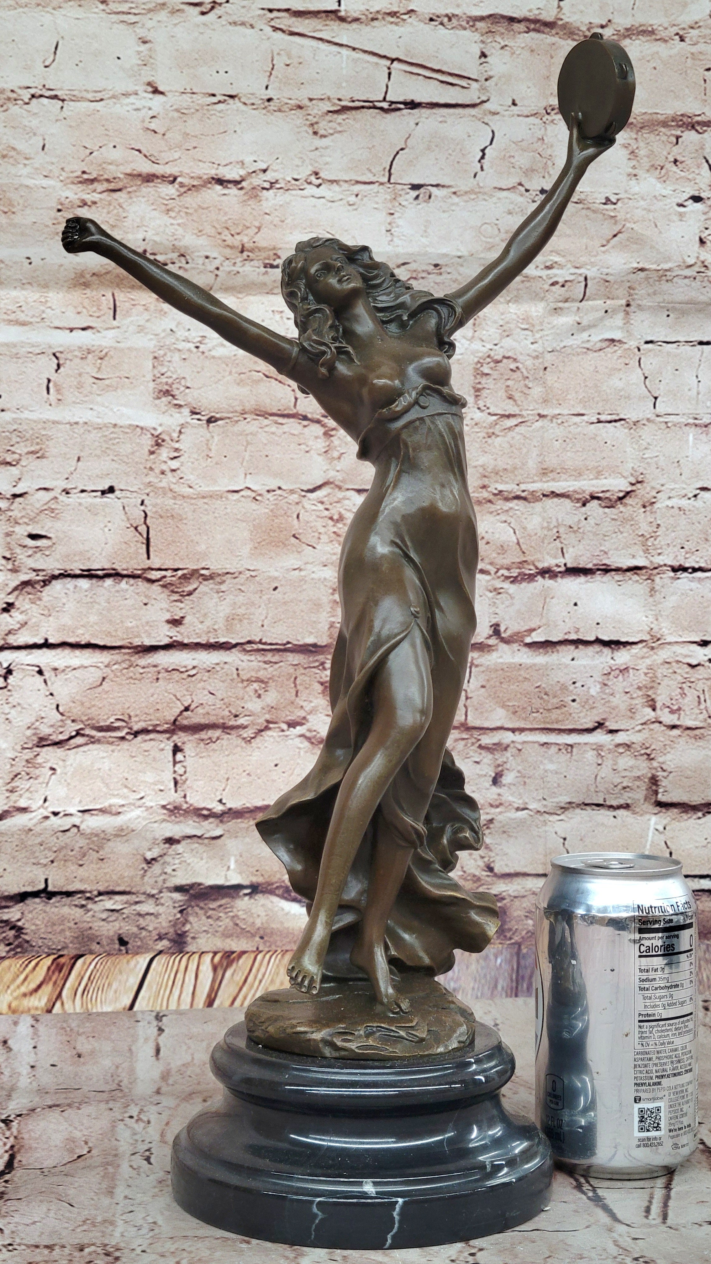 Art Deco French Marble Dancer Bronze Artwork Large