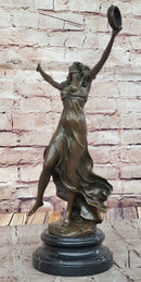 Art Deco French Marble Dancer Bronze Artwork Large