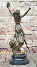 Art Deco French Marble Dancer Bronze Artwork Large