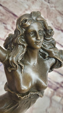 Art Deco French Marble Dancer Bronze Artwork Large