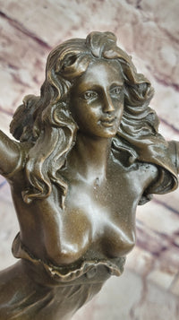Art Deco French Marble Dancer Bronze Artwork Large