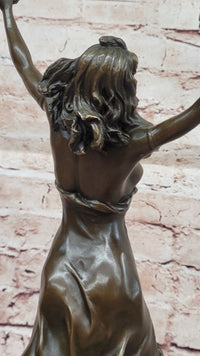 Art Deco French Marble Dancer Bronze Artwork Large