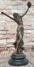 Art Deco French Marble Dancer Bronze Artwork Large