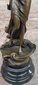 Signed Original Cesaro Ribbon Scarf Dancer Girl Bronze Sculpture Statue Figure