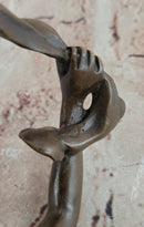 Signed Original Cesaro Ribbon Scarf Dancer Girl Bronze Sculpture Statue Figure