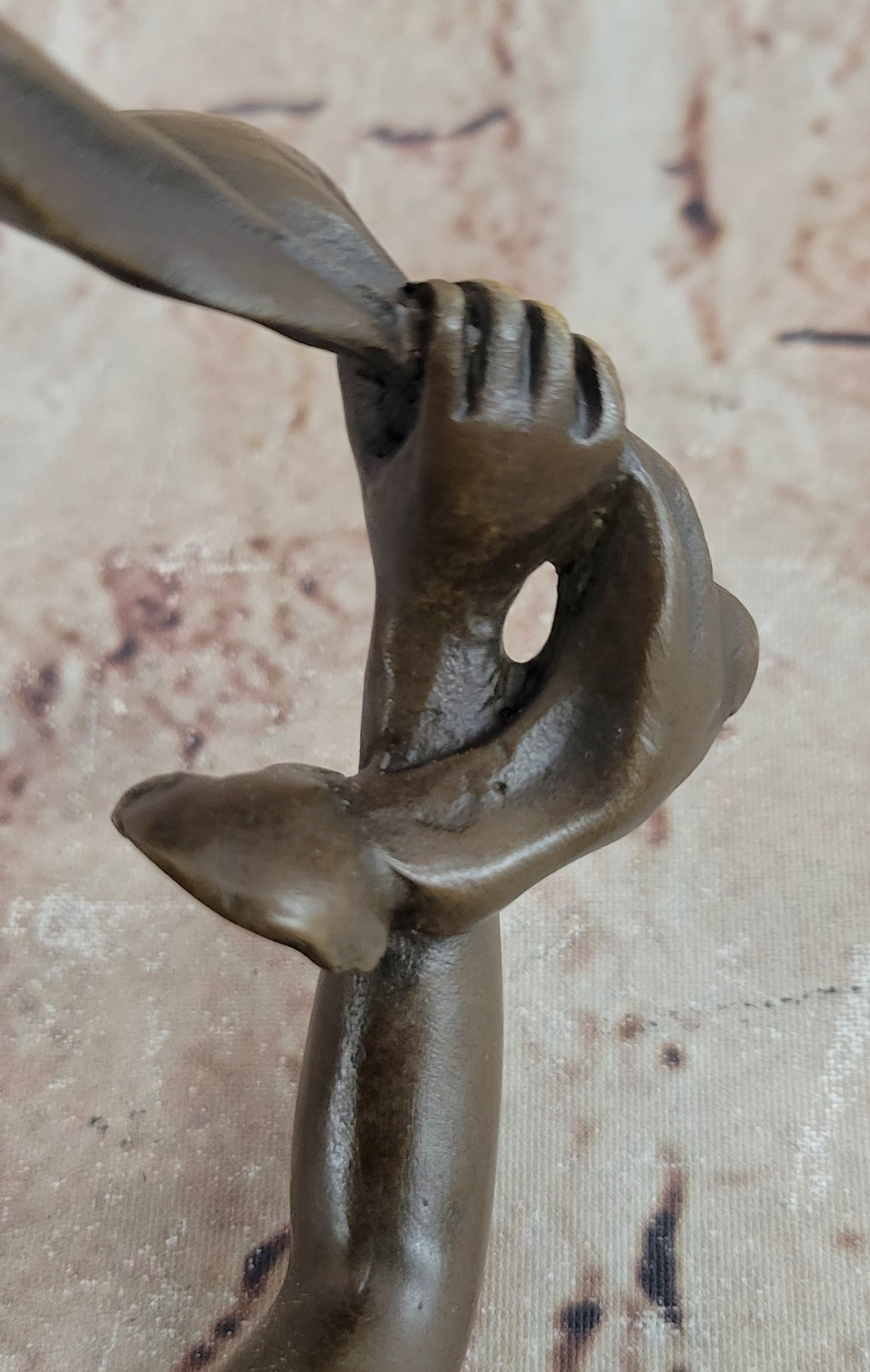 Signed Original Cesaro Ribbon Scarf Dancer Girl Bronze Sculpture Statue Figure