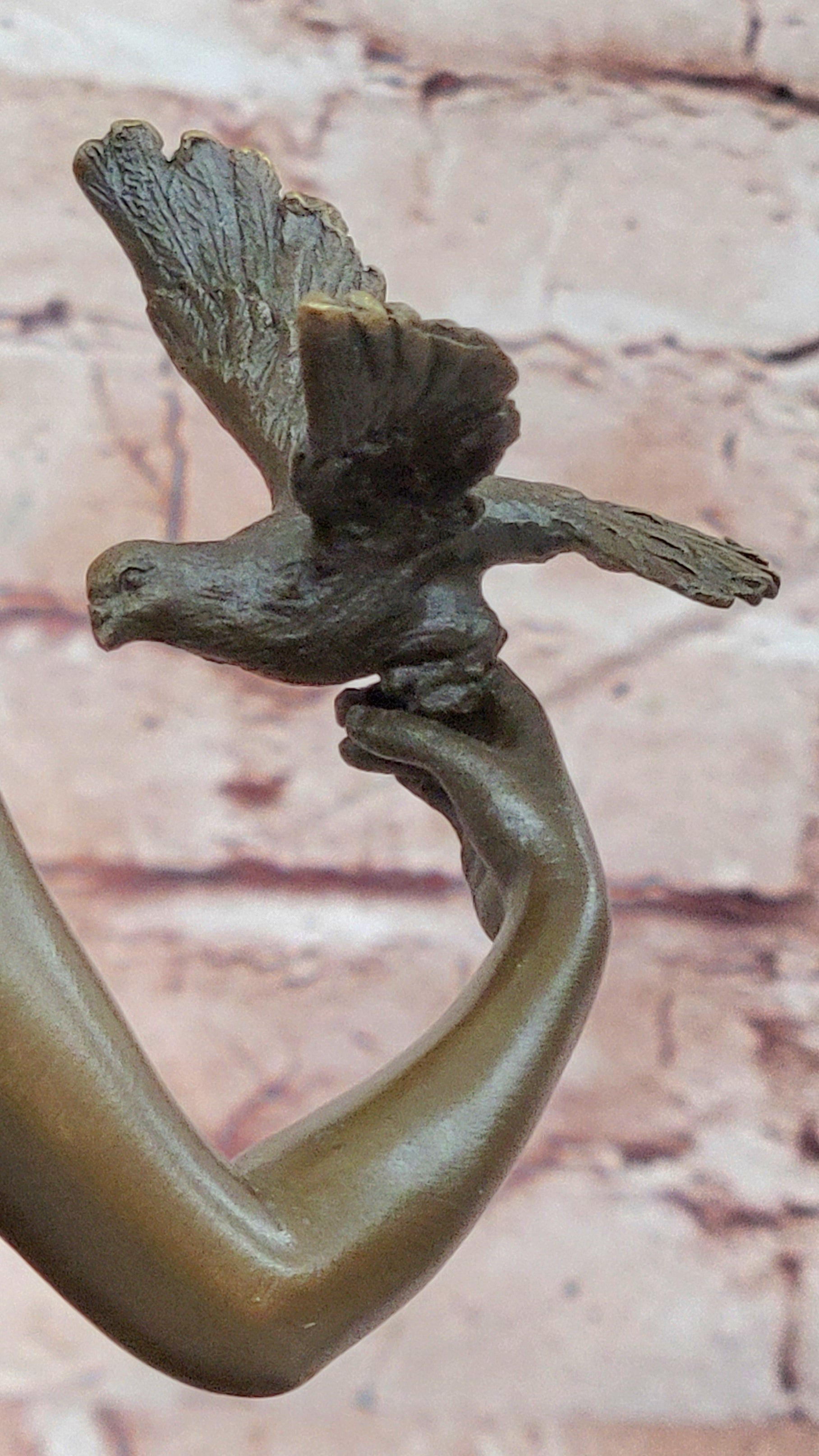 French Sitting Lady Female with Birds by Preiss Genuine Bronze Sculpture Statue