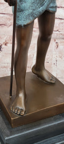 Charming Genuine Bronze Sculpture A Farmers Boy Signed Cesaro Figurine