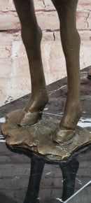 Modern Bronze Sculpture Boy Sitting on Horseback Signed Statue Hot Cast Figure