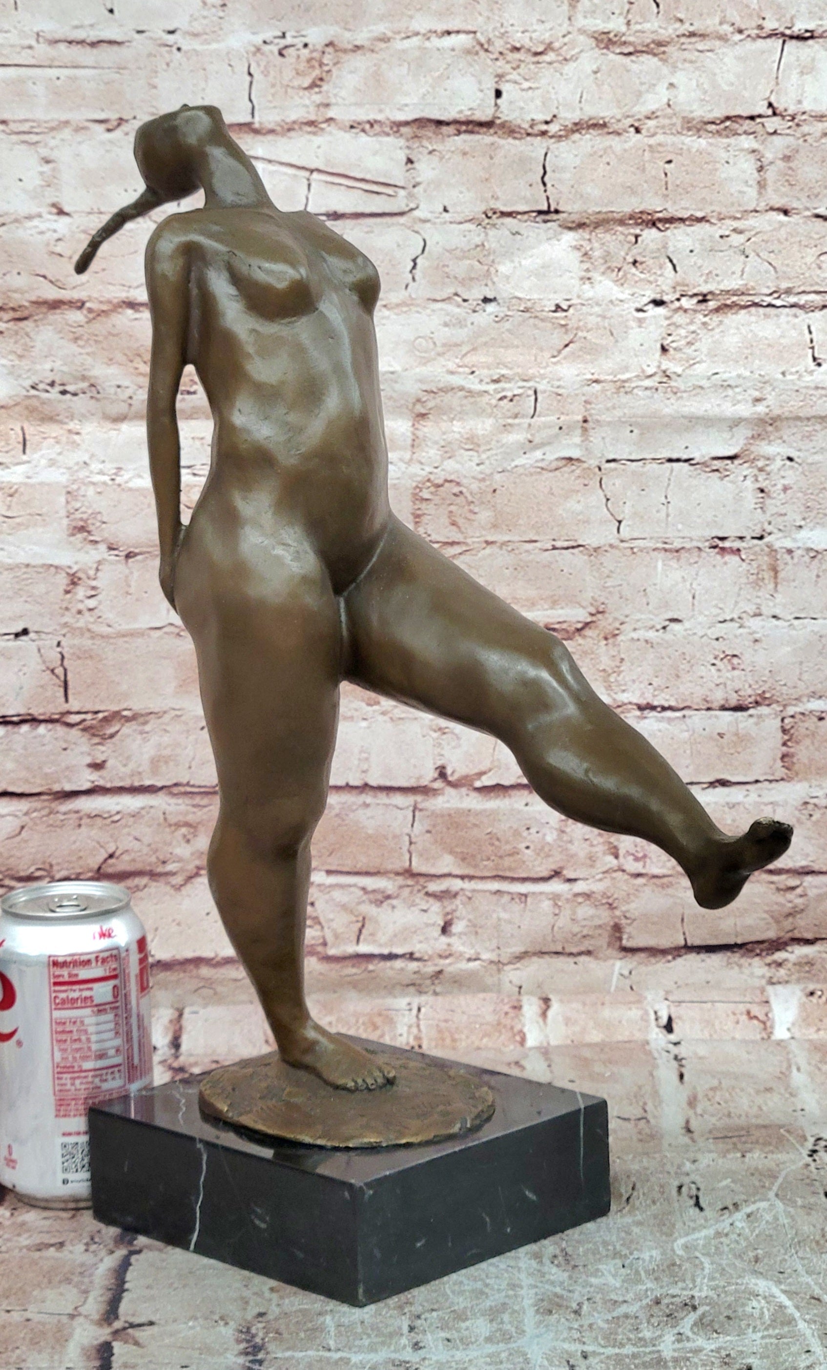 Signed Original Aldo Vitaleh Abstract Modern Nide Female Bronze Sculpture Statue