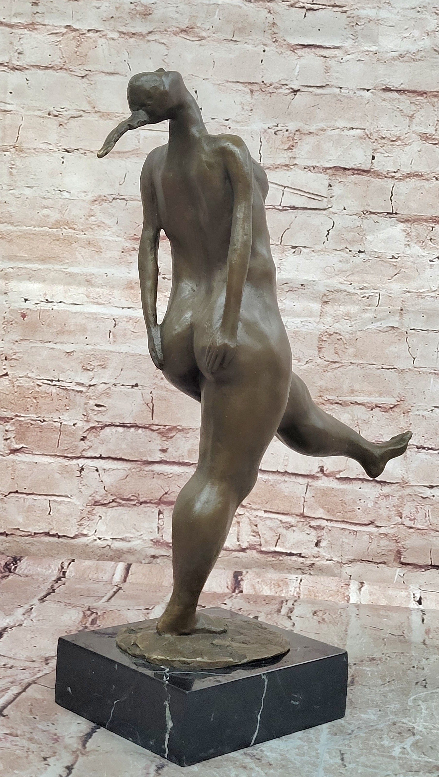 Signed Original Aldo Vitaleh Abstract Modern Nide Female Bronze Sculpture Statue