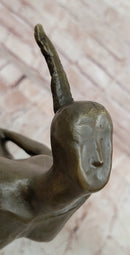 Signed Original Aldo Vitaleh Abstract Modern Nide Female Bronze Sculpture Statue