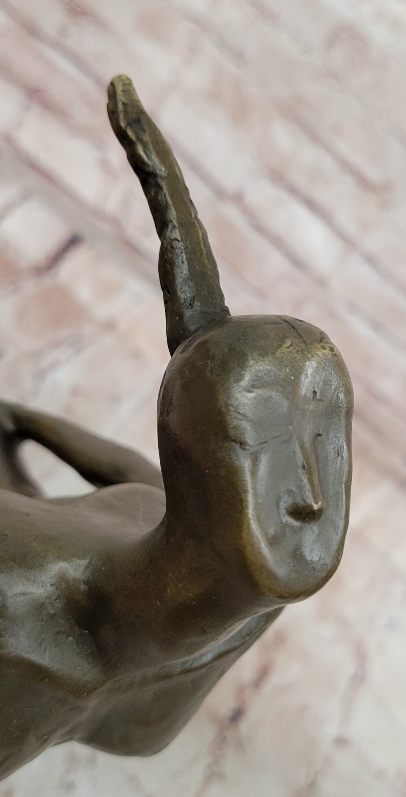 Signed Original Aldo Vitaleh Abstract Modern Nide Female Bronze Sculpture Statue