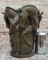 Bronze Vase with Sculpted Horses – Equestrian Art