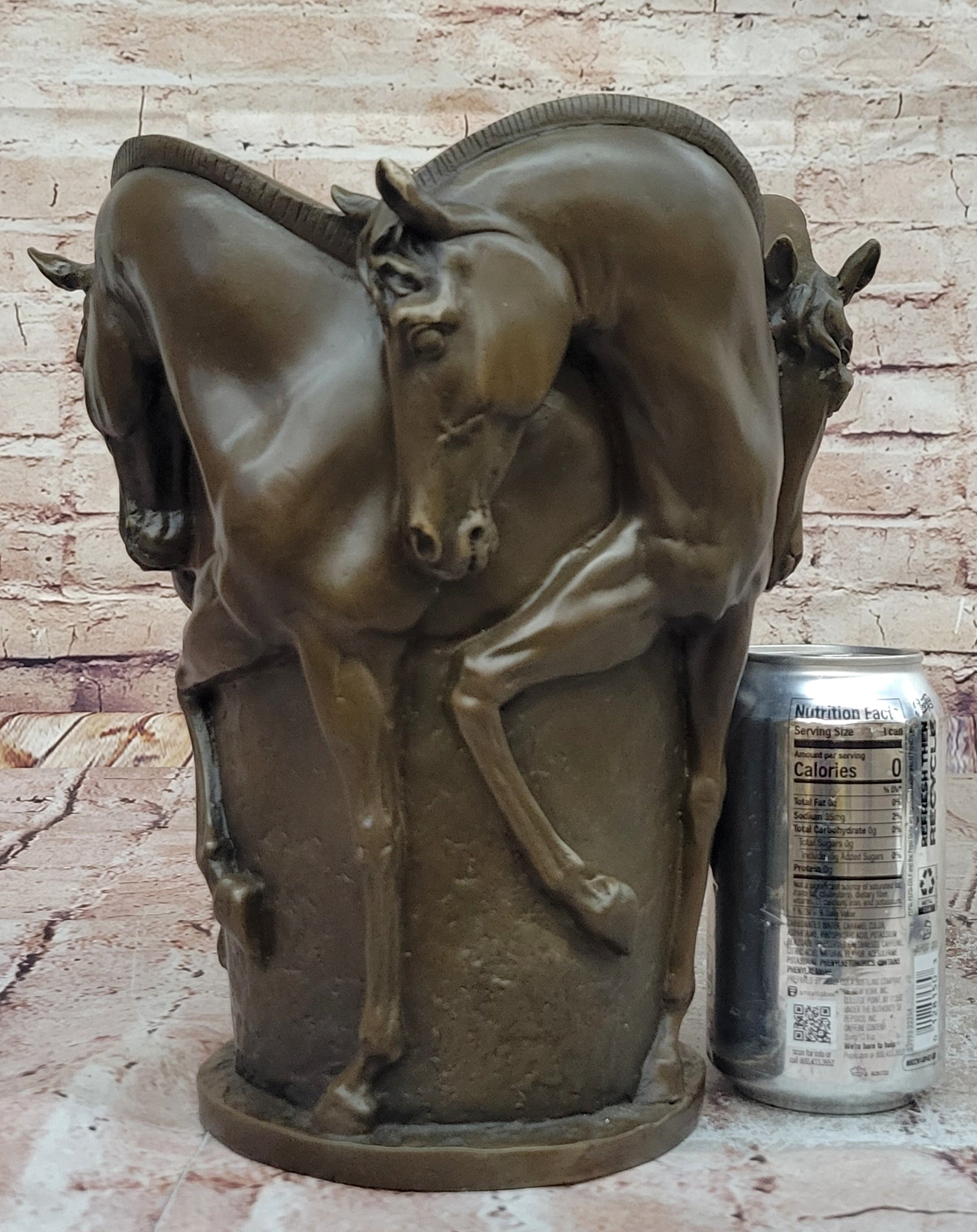 Bronze Vase with Sculpted Horses – Equestrian Art