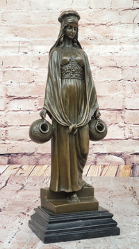 Aldo Vitaleh Water Carrier – Bronze Sculpture on Marble Base