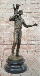 Signed Original Aldo Vitaleh Father and Son Bronze Statue Sculpture Artwork Home Decor