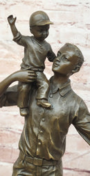 Signed Original Aldo Vitaleh Father and Son Bronze Statue Sculpture Artwork Home Decor