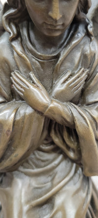 Art Nouveau Bronze Figure Praying Mourning Angel Signed Milo Angel Statue