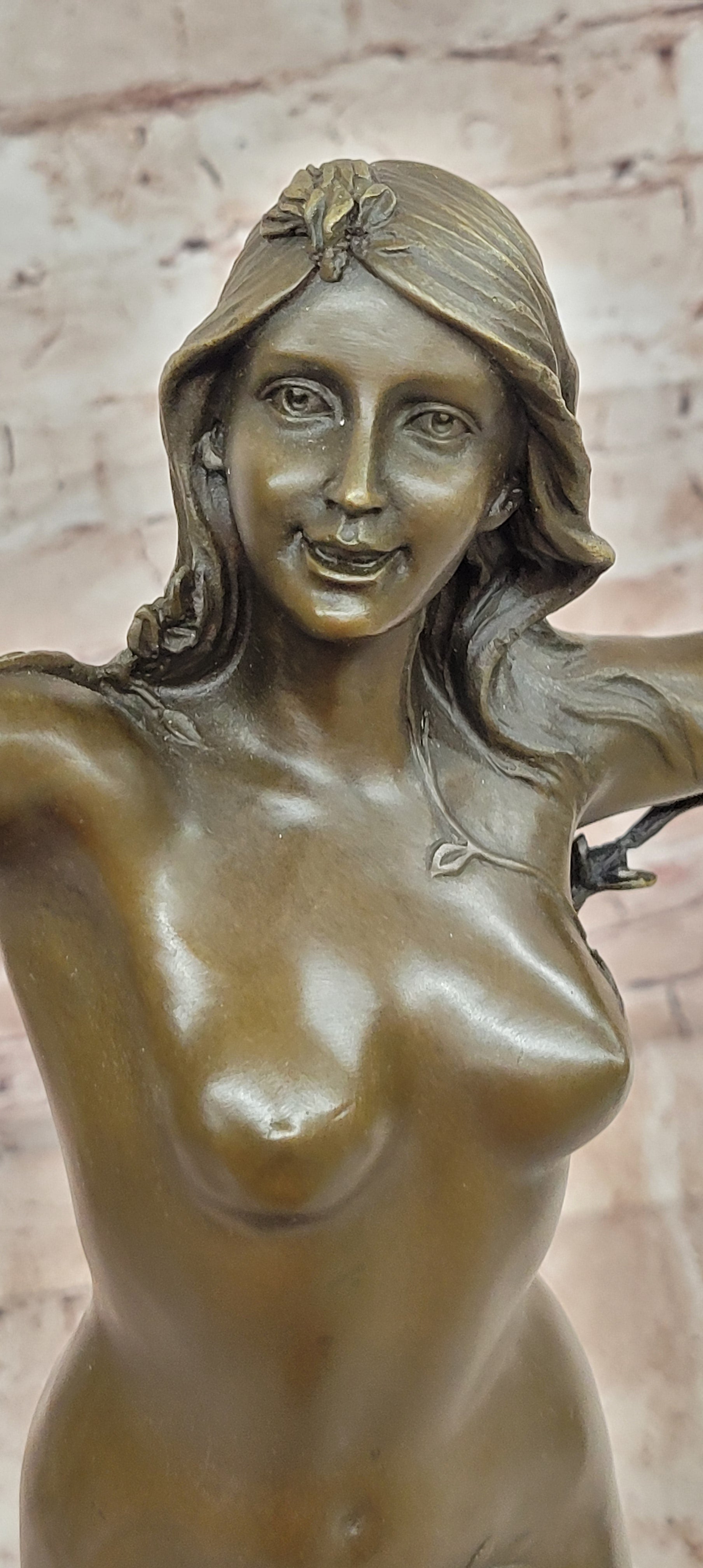 Venus Goddess of Love Bronze Statue Sculpture Signed Original Cesaro Decor