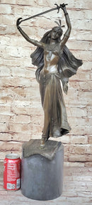 Warrior Princess Figure with Sword - Bronze on Marble Base