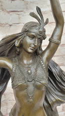 Warrior Princess Figure with Sword - Bronze on Marble Base