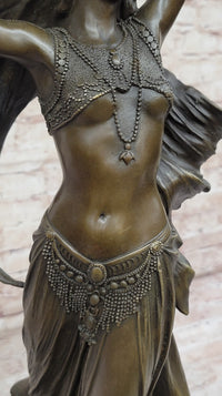 Warrior Princess Figure with Sword - Bronze on Marble Base