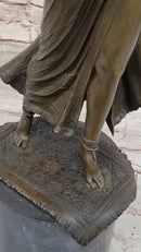Warrior Princess Figure with Sword - Bronze on Marble Base