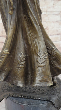 Warrior Princess Figure with Sword - Bronze on Marble Base