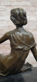 Signed Original Milo Art Nouveau Bronze Sculpture ''Woman with Tambourine'' Statue