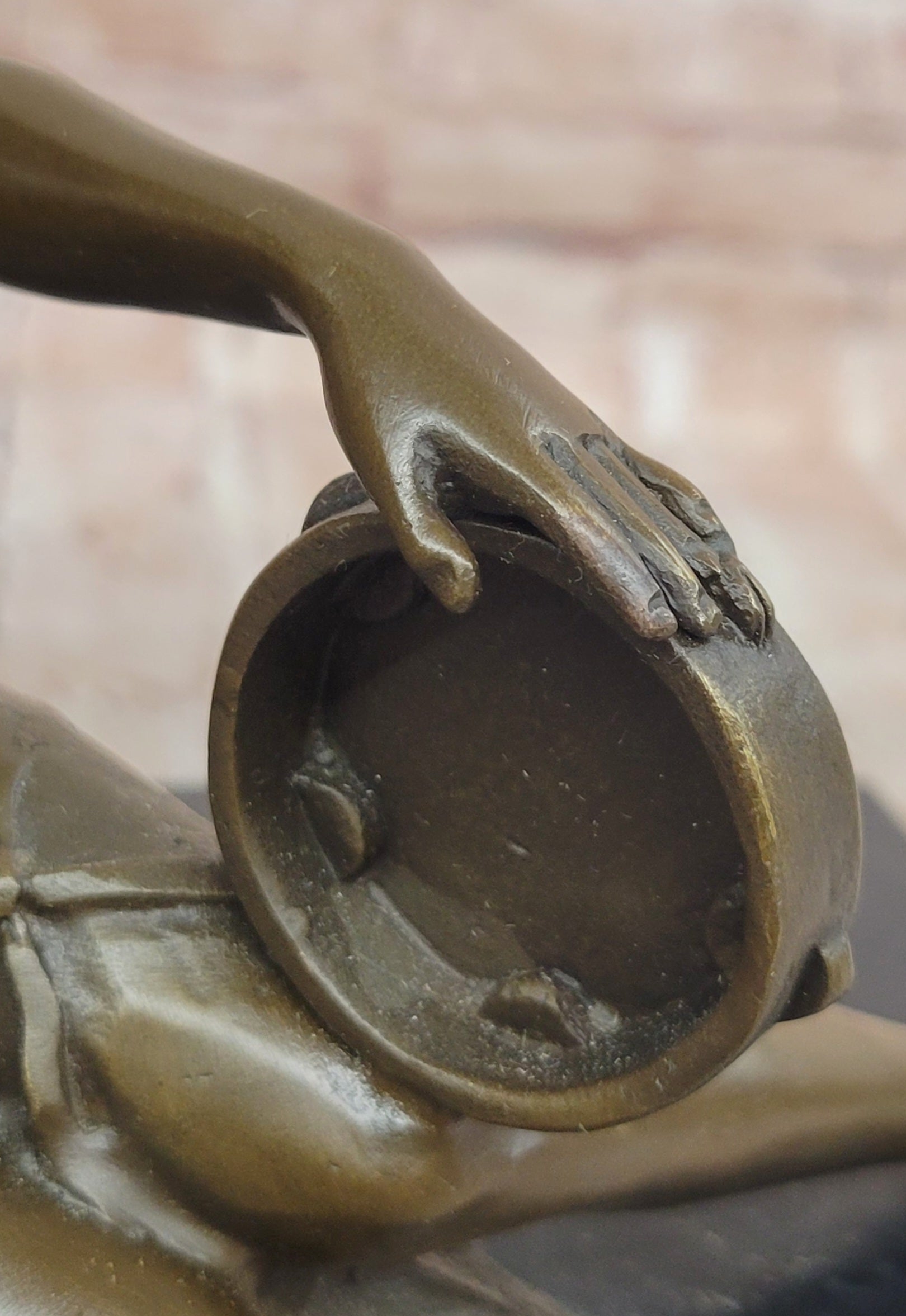 Signed Original Milo Art Nouveau Bronze Sculpture ''Woman with Tambourine'' Statue