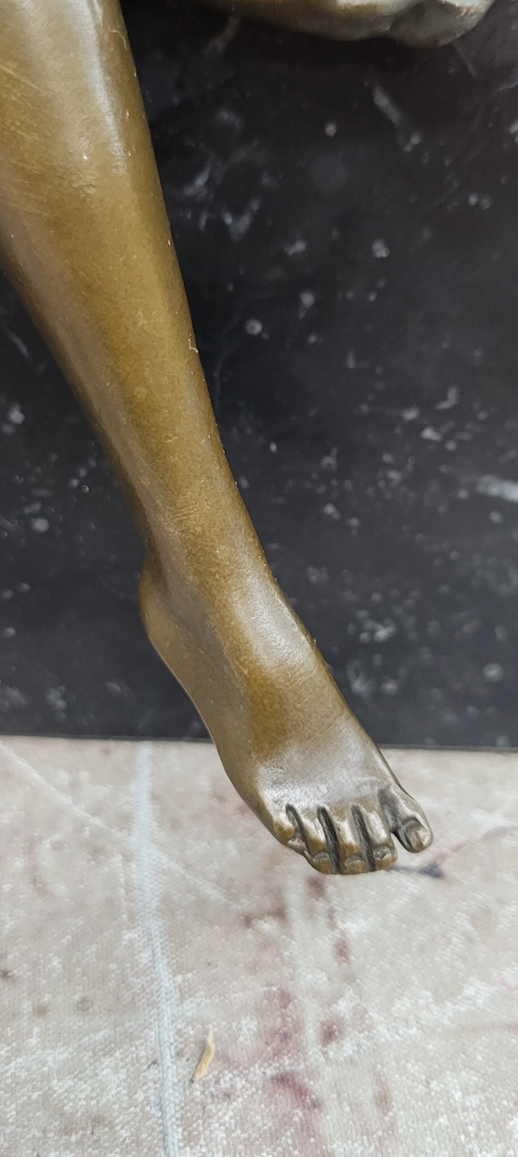 Signed Original Milo Art Nouveau Bronze Sculpture ''Woman with Tambourine'' Statue