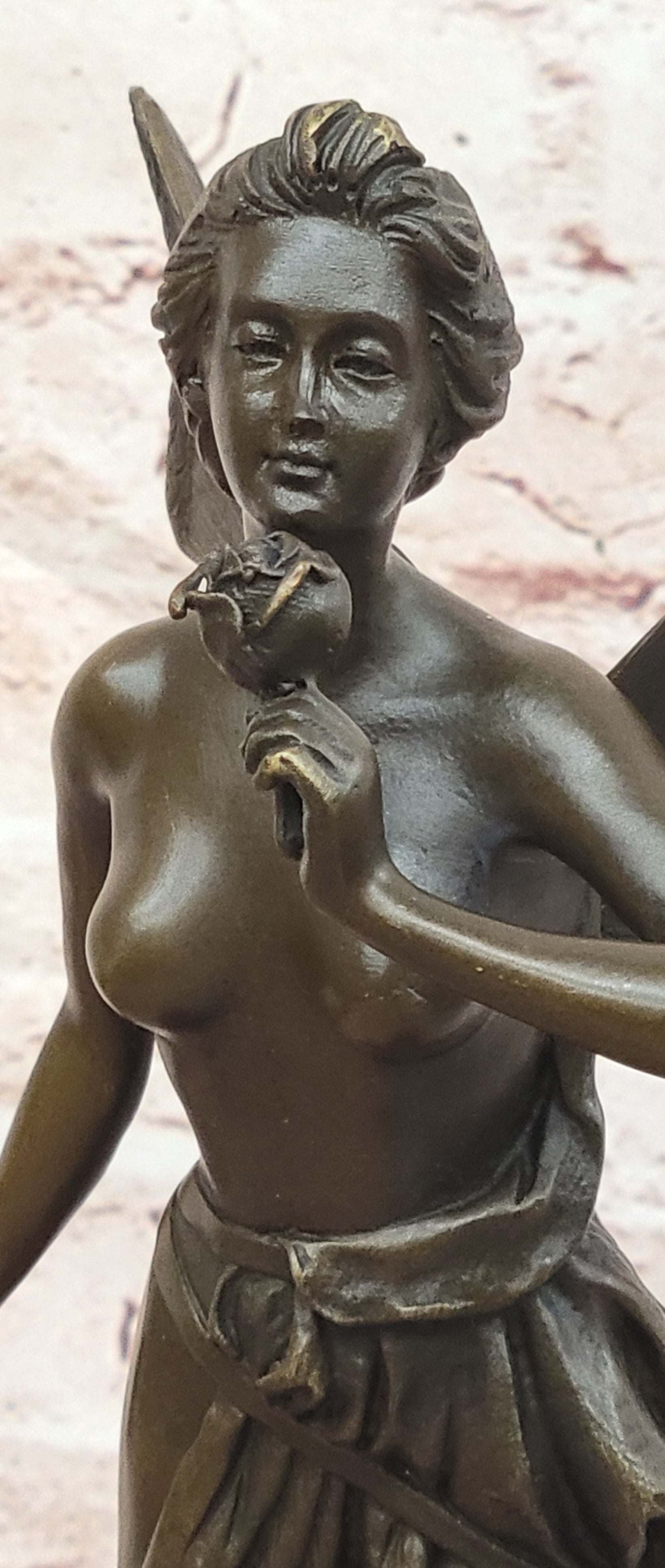 Butterfly Fairy Bronze Statue Sculpture Signed Cesaro Female Figurine Handmade