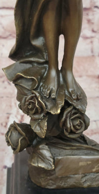 Butterfly Fairy Bronze Statue Sculpture Signed Cesaro Female Figurine Handmade