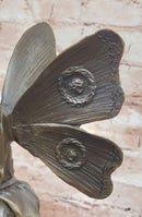 Butterfly Fairy Bronze Statue Sculpture Signed Cesaro Female Figurine Handmade
