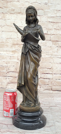Bronze Fortuna Roman Goddess of Luck Lady Tykhe on Marble Base