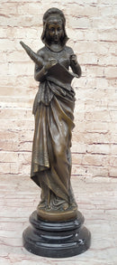 Bronze Fortuna Roman Goddess of Luck Lady Tykhe on Marble Base