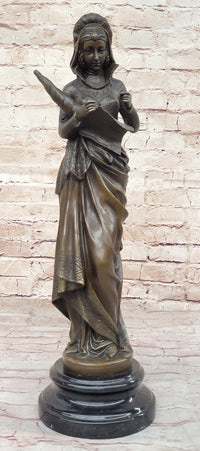 Bronze Fortuna Roman Goddess of Luck Lady Tykhe on Marble Base
