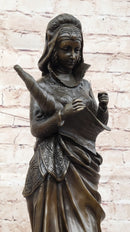 Bronze Fortuna Roman Goddess of Luck Lady Tykhe on Marble Base