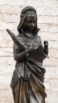 Bronze Fortuna Roman Goddess of Luck Lady Tykhe on Marble Base