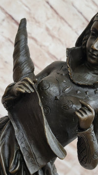 Bronze Fortuna Roman Goddess of Luck Lady Tykhe on Marble Base