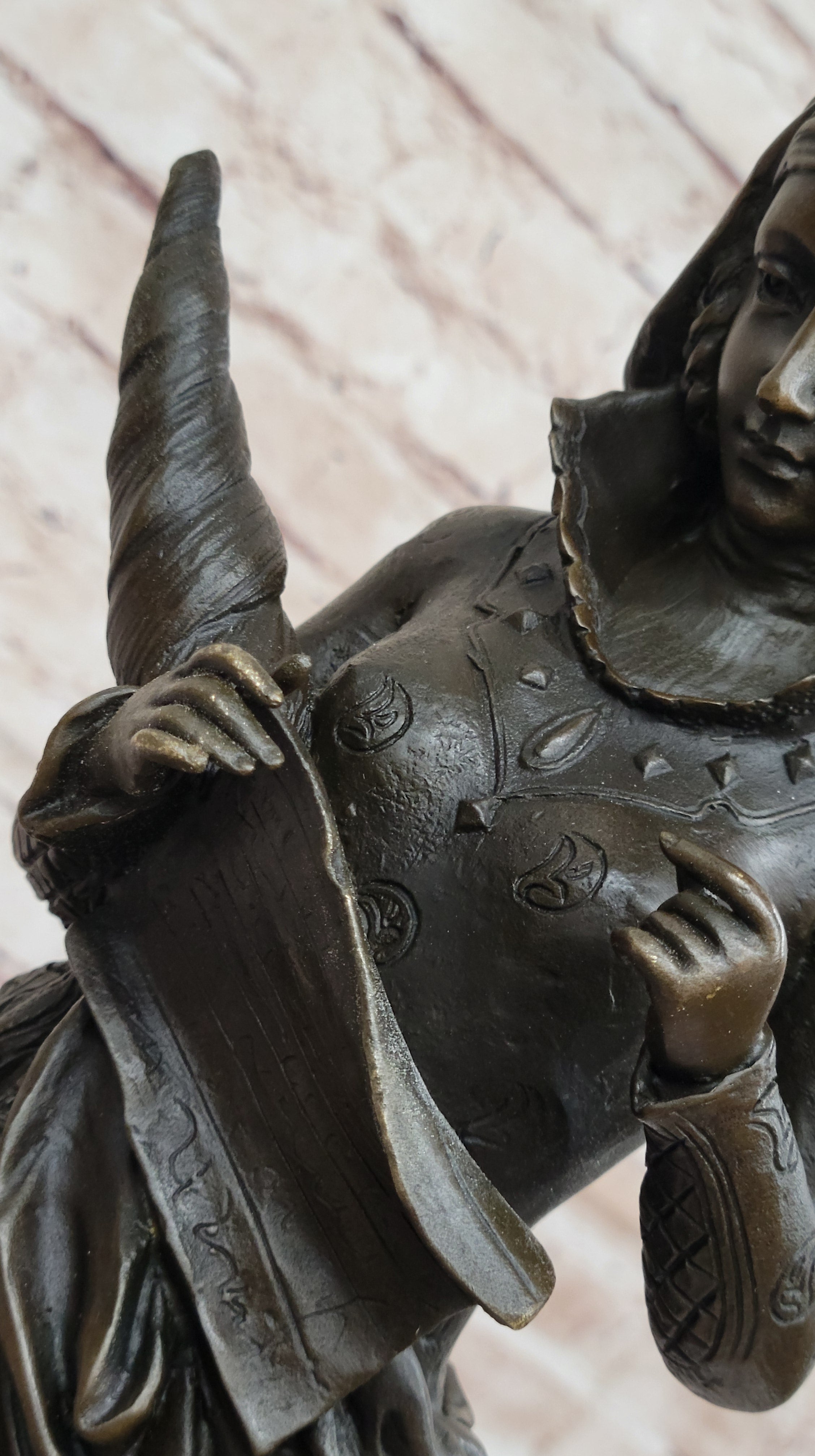 Bronze Fortuna Roman Goddess of Luck Lady Tykhe on Marble Base