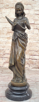 Bronze Fortuna Roman Goddess of Luck Lady Tykhe on Marble Base